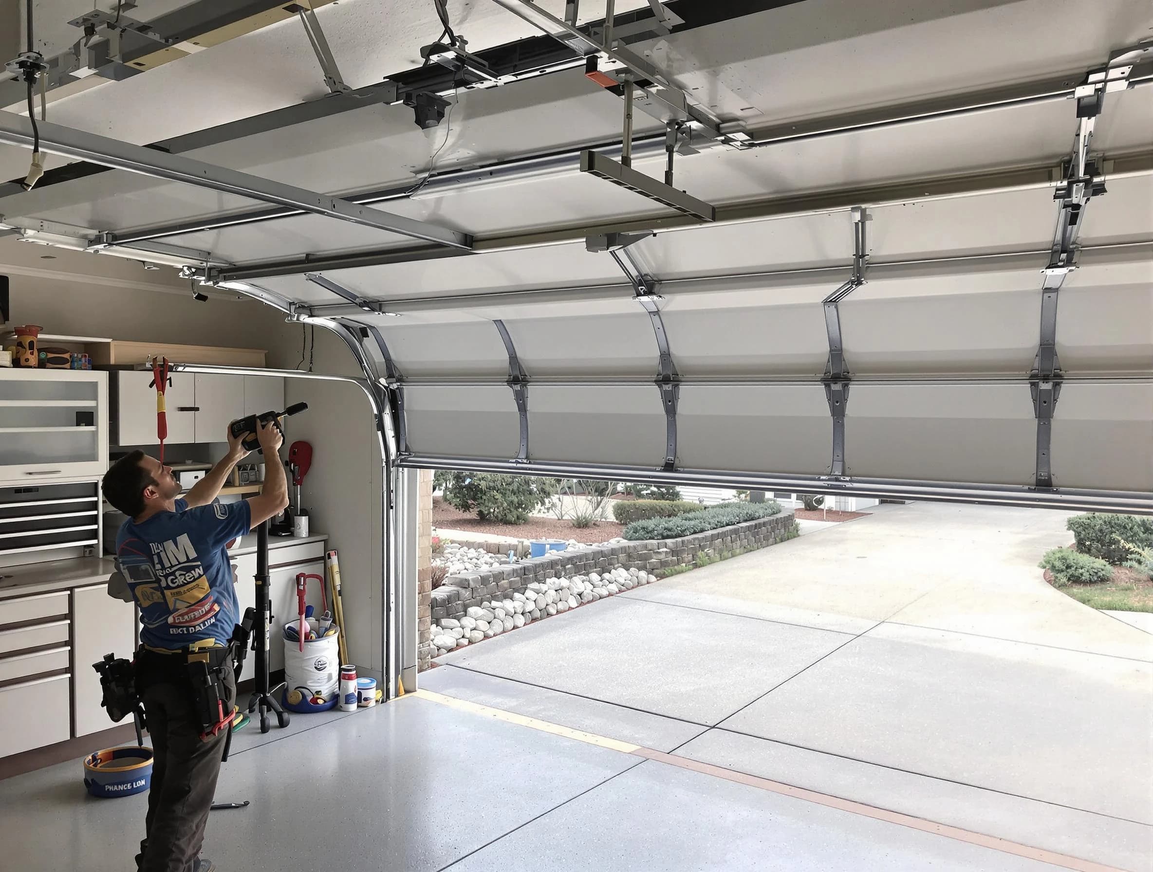 Garage door track repair service by Kearns Garage Door Repair in Kearns