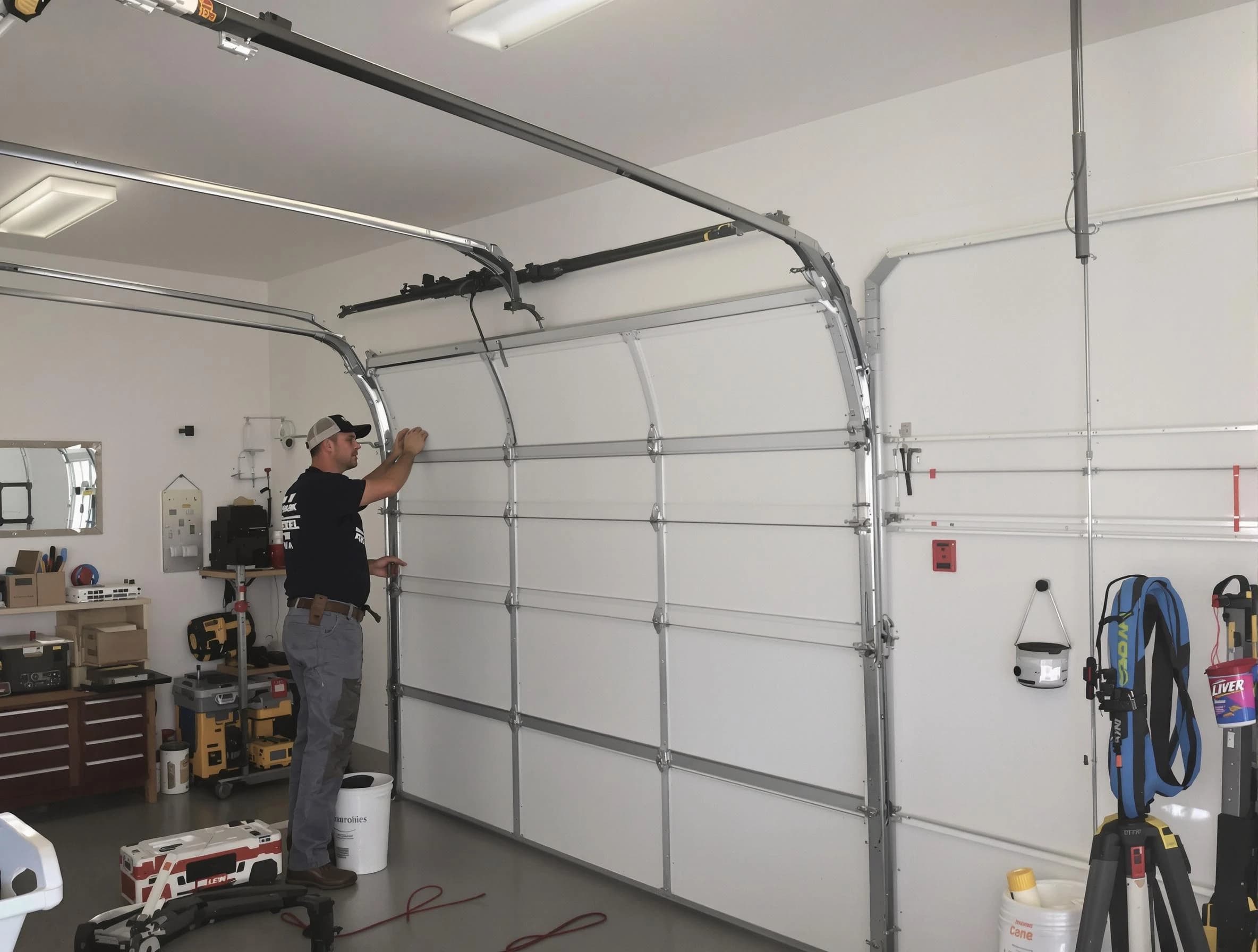 Kearns Garage Door Repair team installing new garage door in Kearns