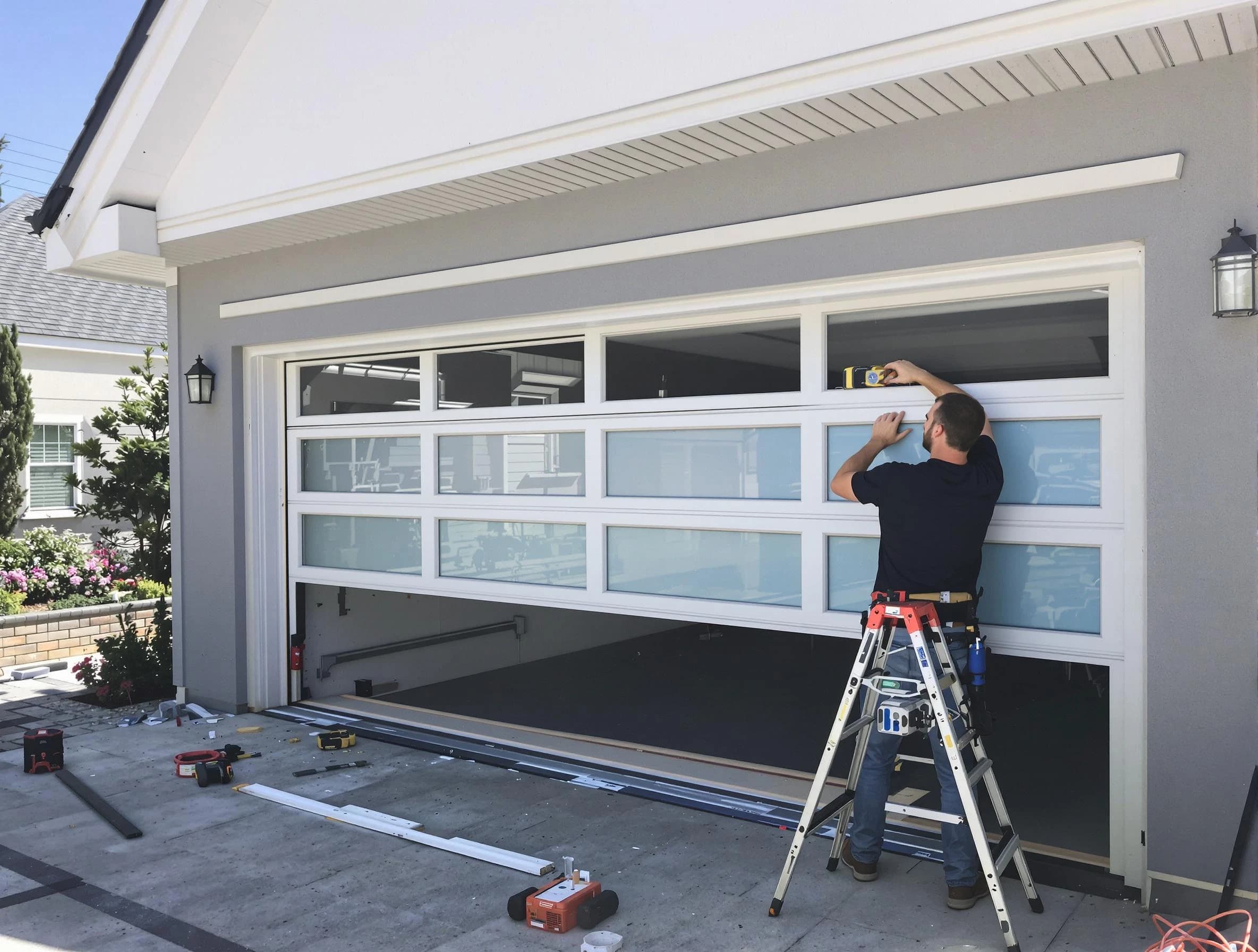 Kearns Garage Door Repair team performing garage door replacement in Kearns