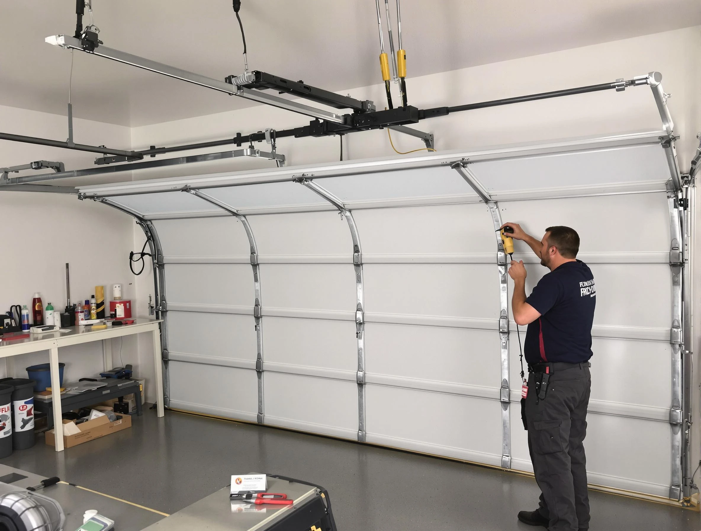 Kearns Garage Door Repair certified technician performing overhead door system repair in Kearns