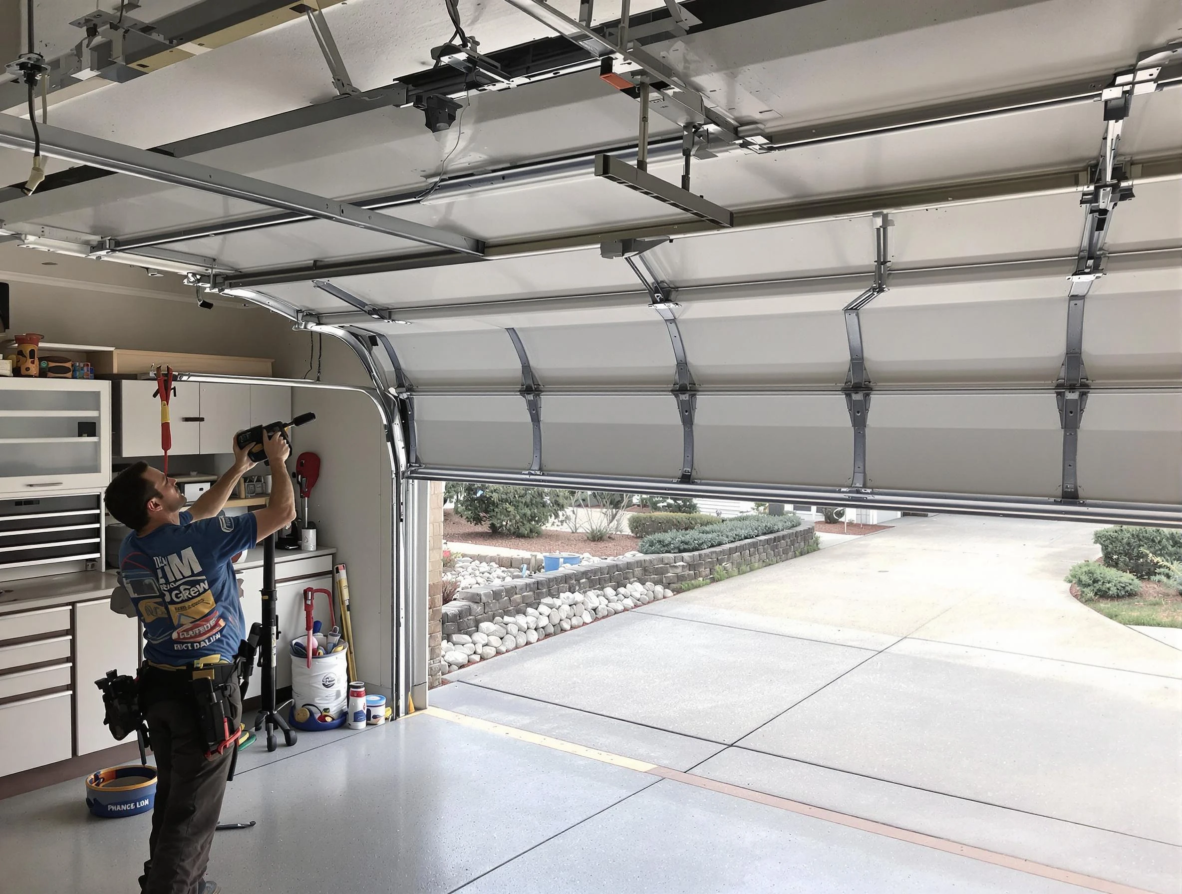 Garage door track repair service by Kearns Garage Door Repair in Kearns